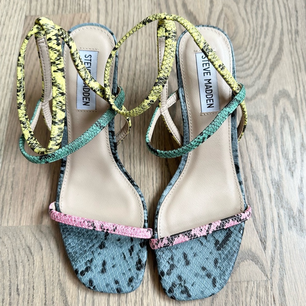 Steve Madden Multicolor Snakeskin Strappy Sandal